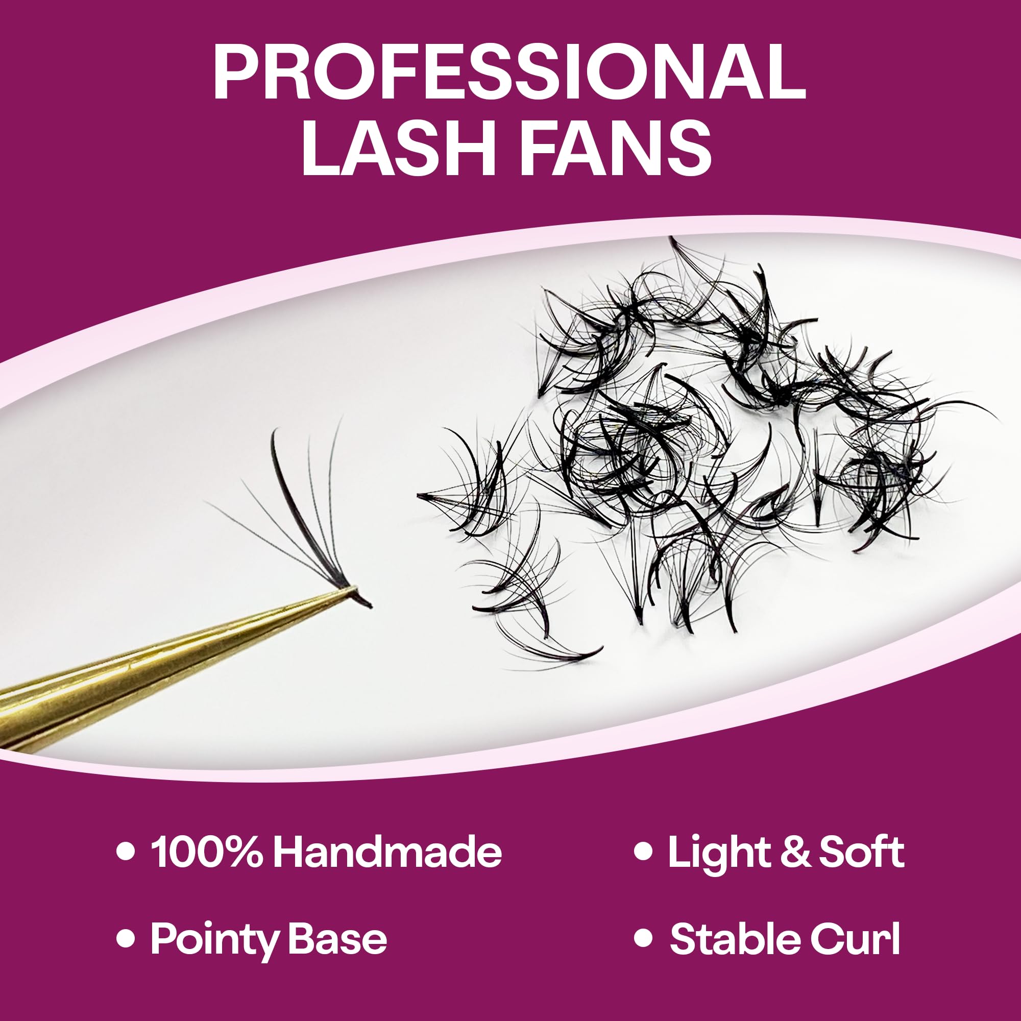 Glamgaze wispy promade fans speed up eyelash extensions for faster service.