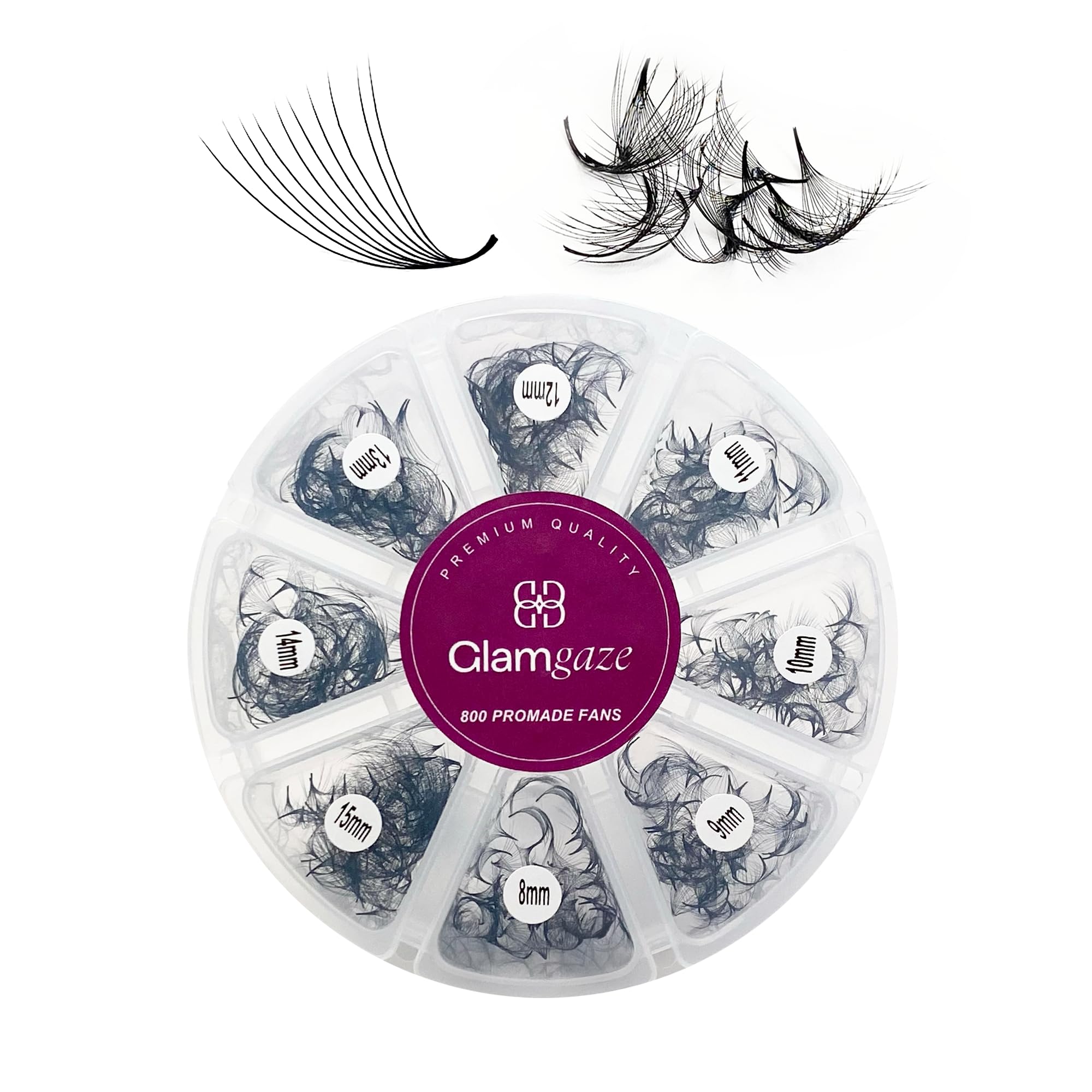 Glamgaze 800 promade fans mixed lengths for natural volume and quick set