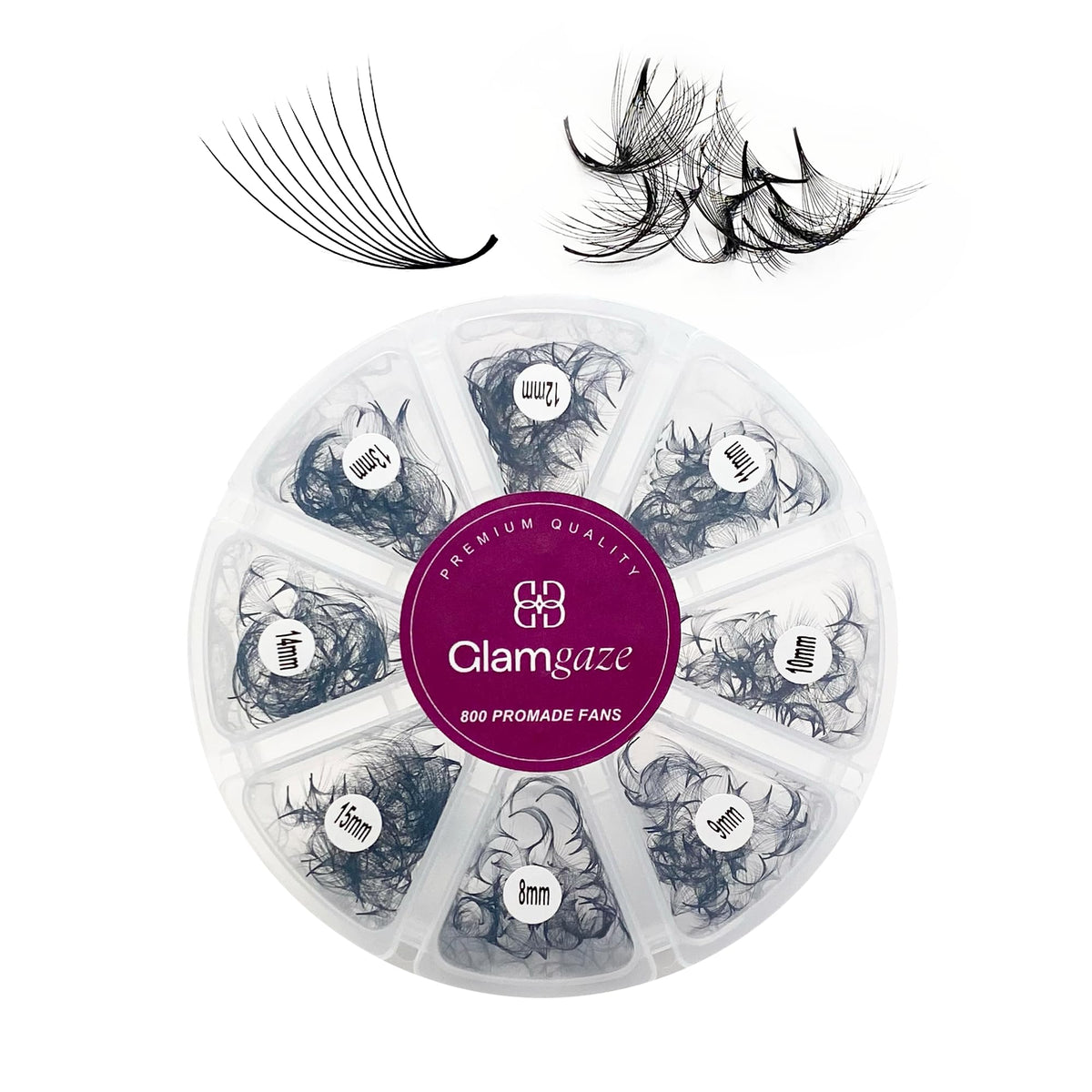 Glamgaze 800 promade fans mixed lengths for natural volume and quick set