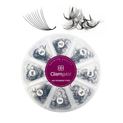Glamgaze 800 promade fans mixed lengths for natural volume and quick set