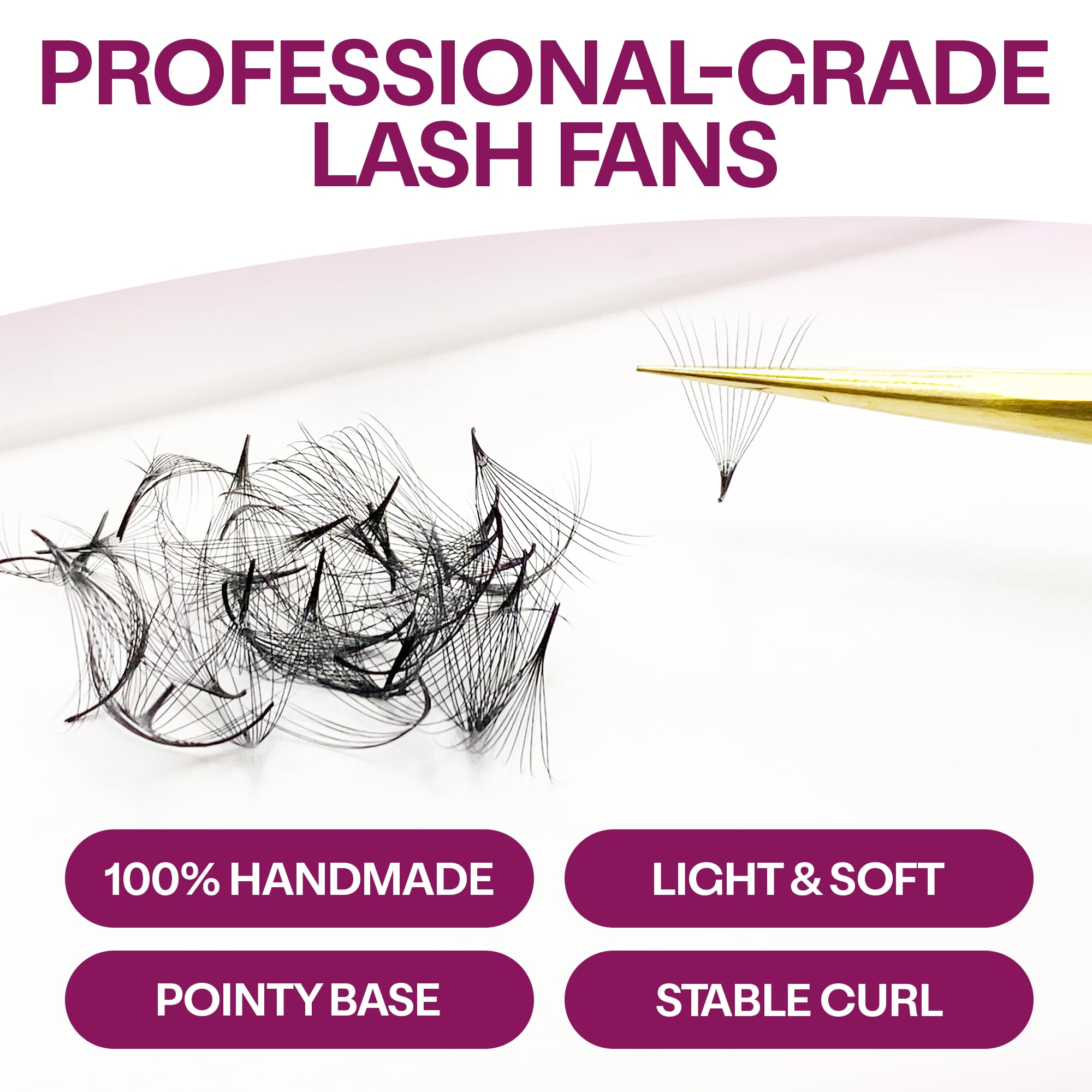 Glamgaze premade fans CC-D curve for natural-looking volume and seamless blending
