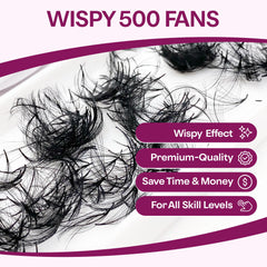 Glamgaze premade fans 9-16mm for long, lightweight lash extensions