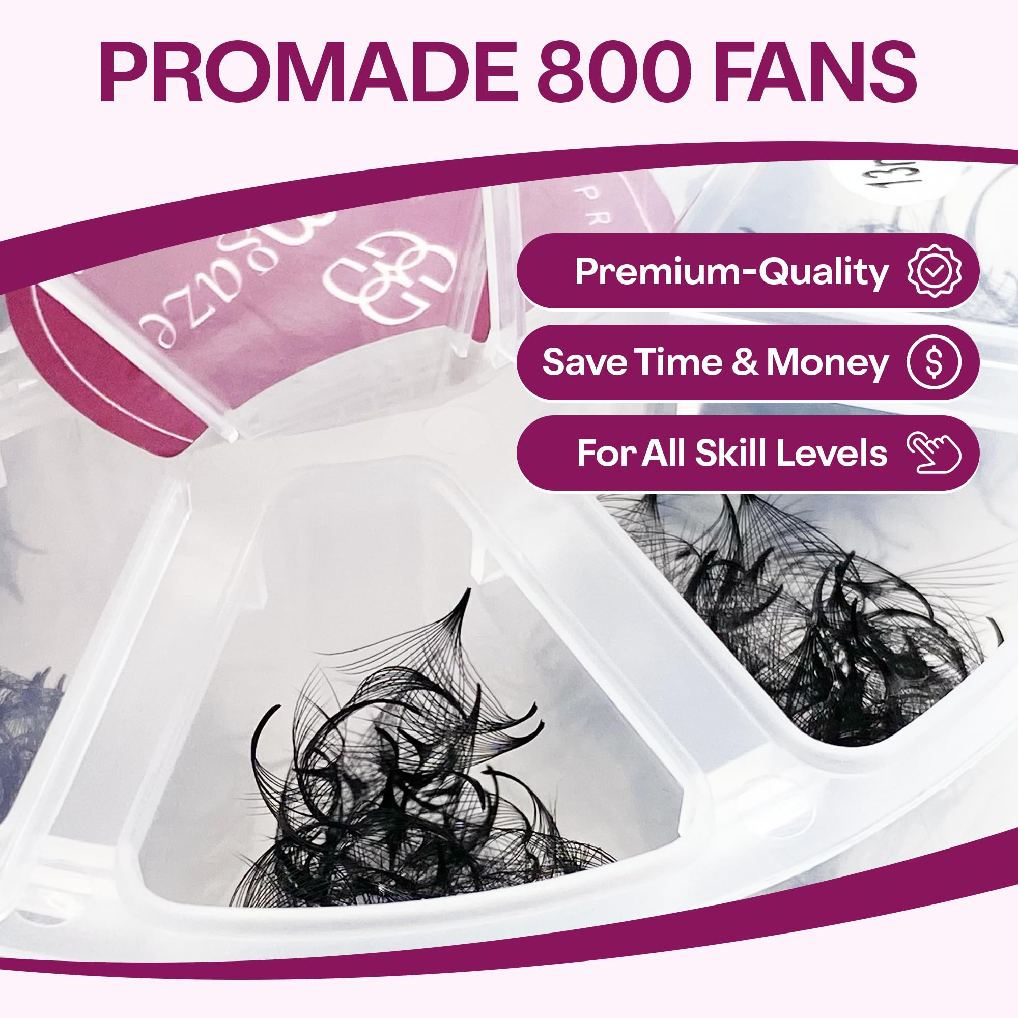 Glamgaze promade fans base is pointed for secure lash bond