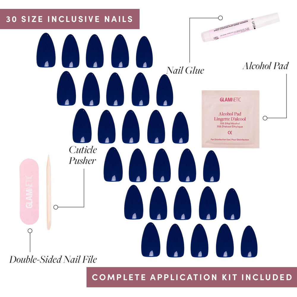 Glamnetic 30 nails in 15 sizes with extras and storage
