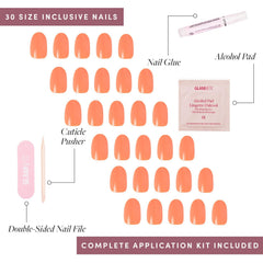 Glamnetic Apricot nails size chart demonstrates 12 sizes for a custom fit.