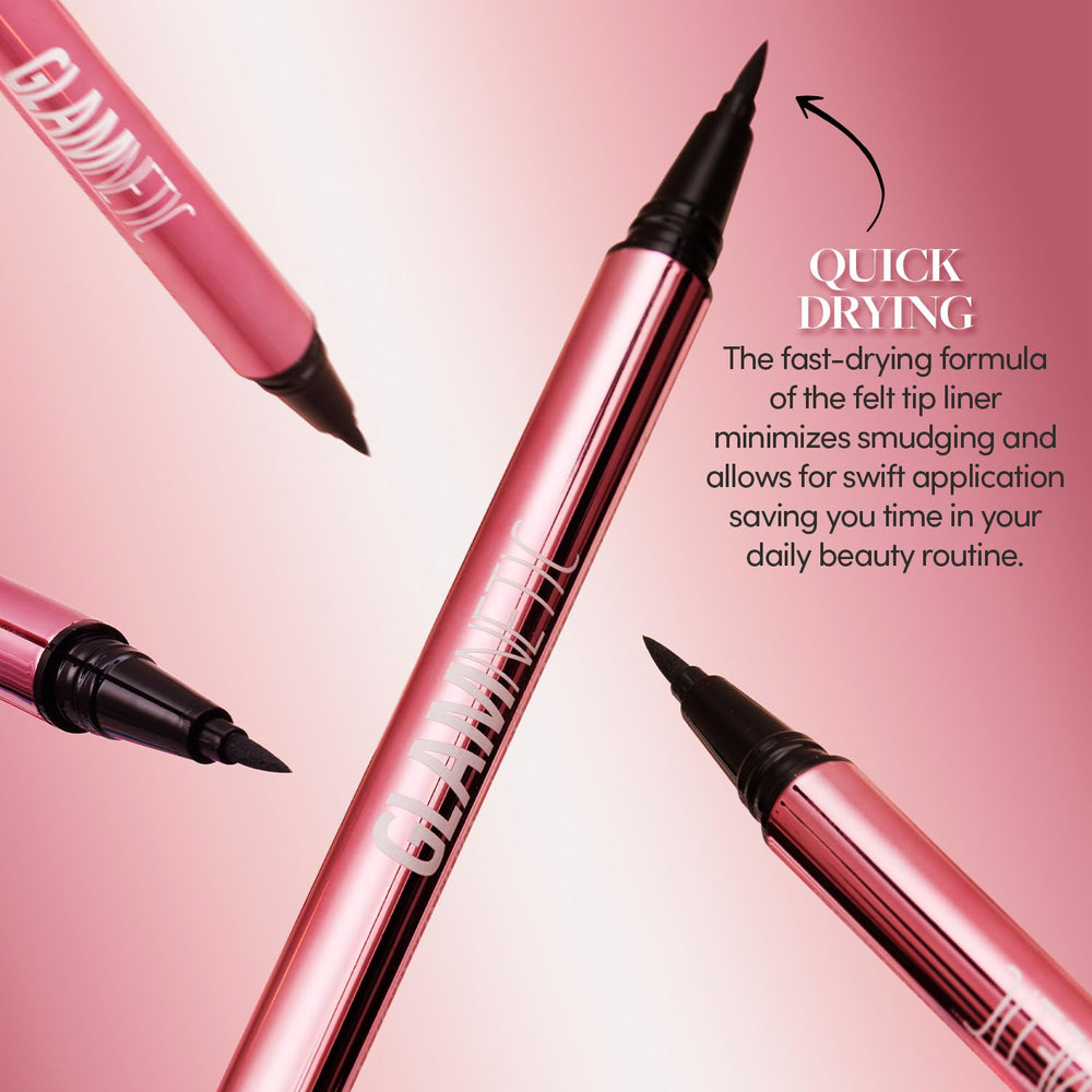 Glamnetic black magnetic eyeliner on lash strip demonstrates seamless integration
