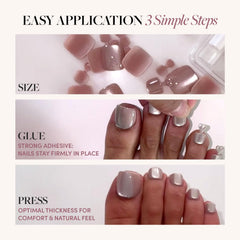 Glamnetic breakaway tabs enable easy, mess‑free toe nail placement.