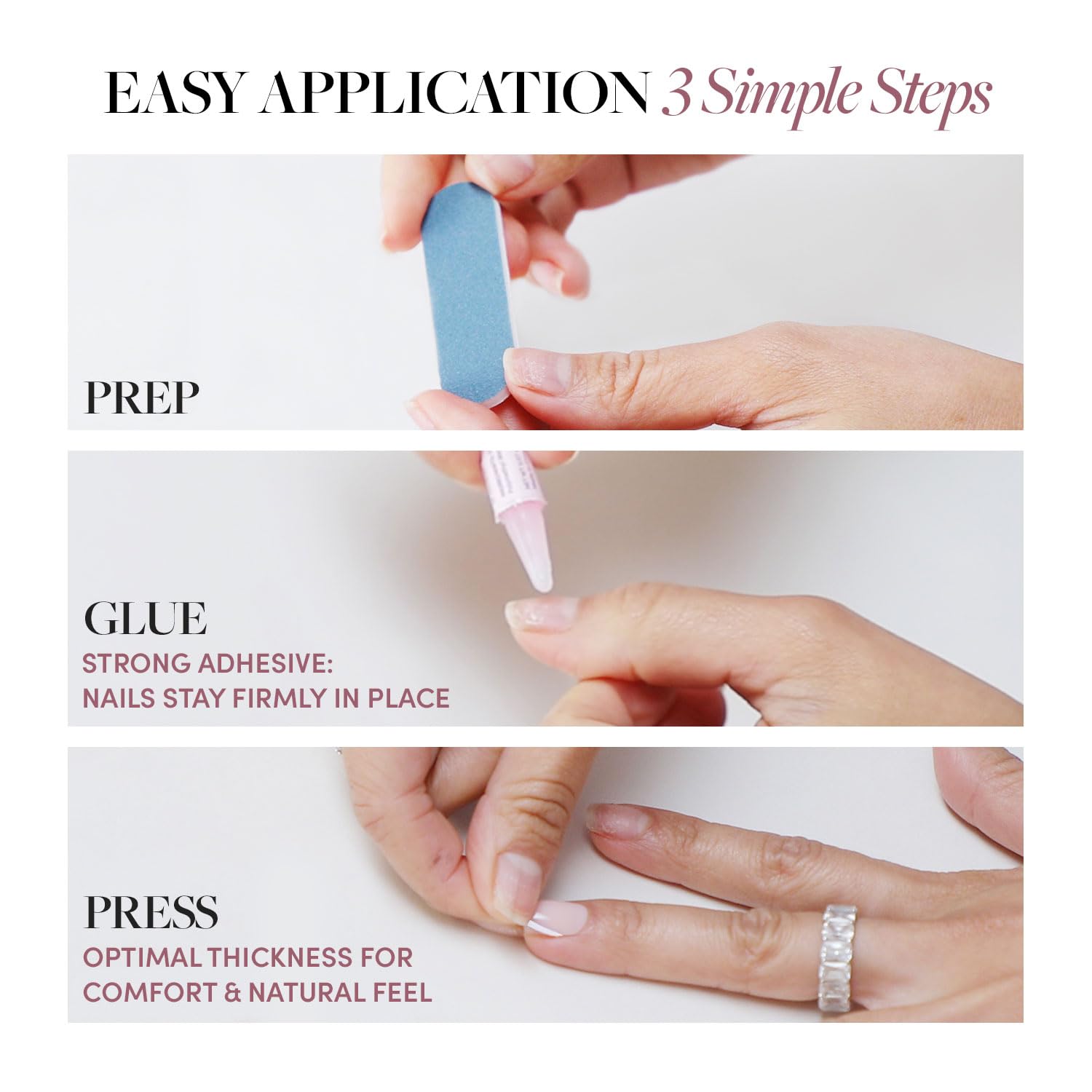 Glamnetic easy removal in warm water for gentle detachment