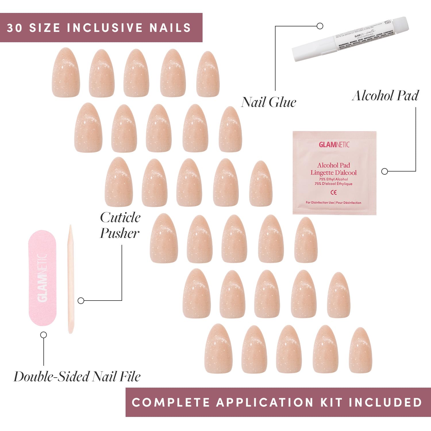 Glamnetic GlamZilla nail glue and file set for at-home manicure