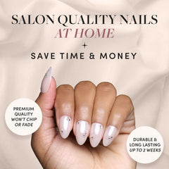 Glamnetic glossy glazed finish nude nails for a polished daily look