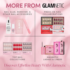 Glamnetic nail glue and tools included for secure wear and cleanup