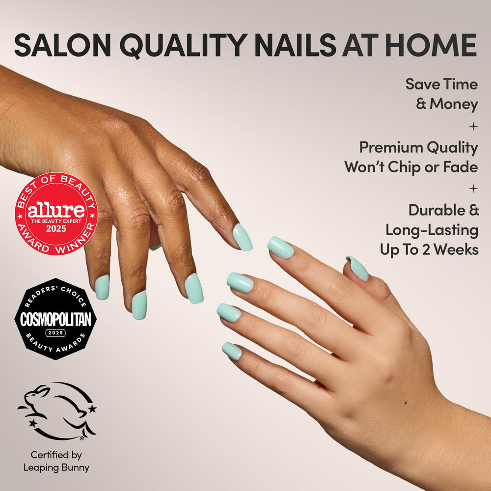 Glamnetic press-on nails in squoval shape showcasing a modern short style.