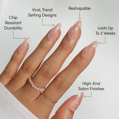 Glamnetic Sugar Glazed glaze finish close-up shows glossy look.