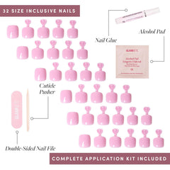 32 nails in 16 sizes with storage box for a precise pedi.