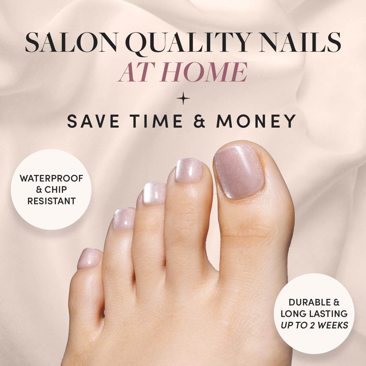 Glamnetic toenail kit with storage box, glue, and tools for easy at-home application