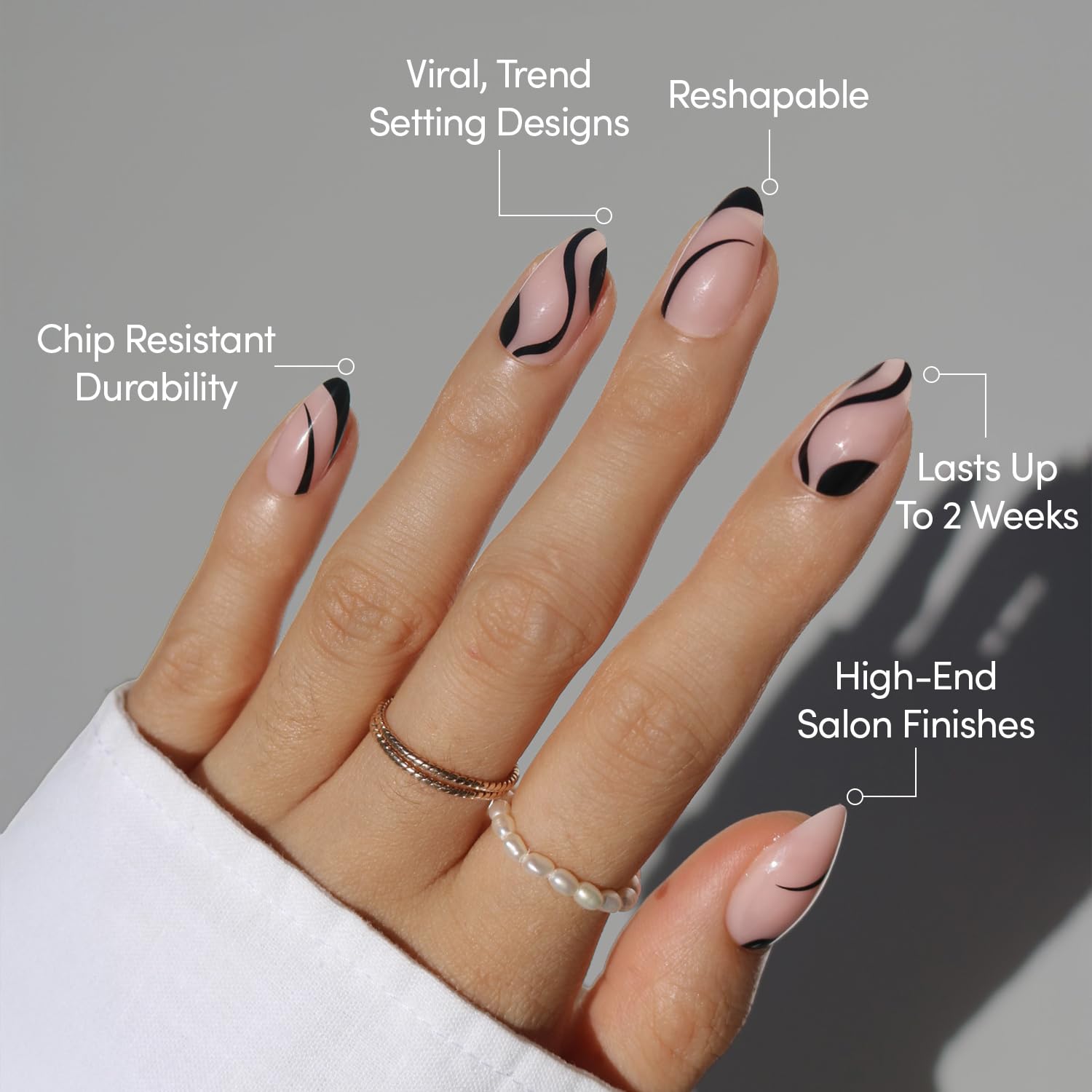 Glamnetic Valentines kit includes 30 nails in 15 sizes for a perfect fit.