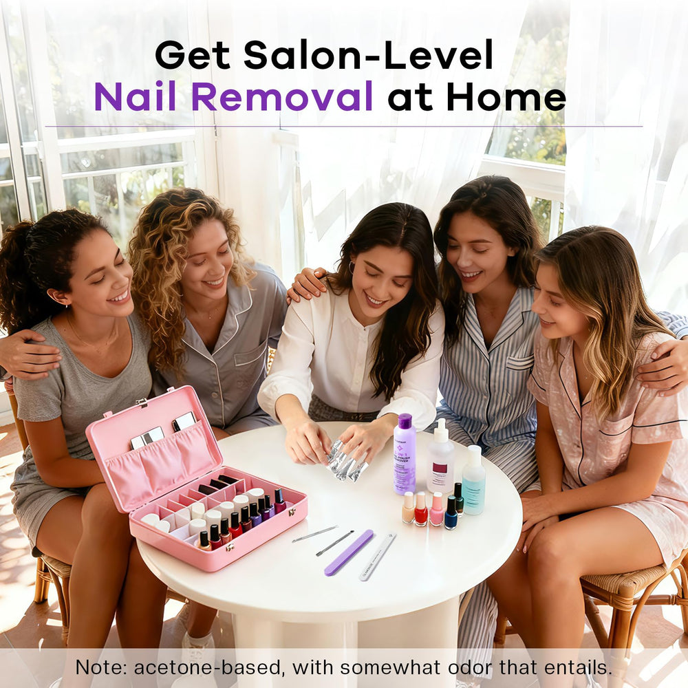 Glamonade acetone remover in use on nails during polish removal
