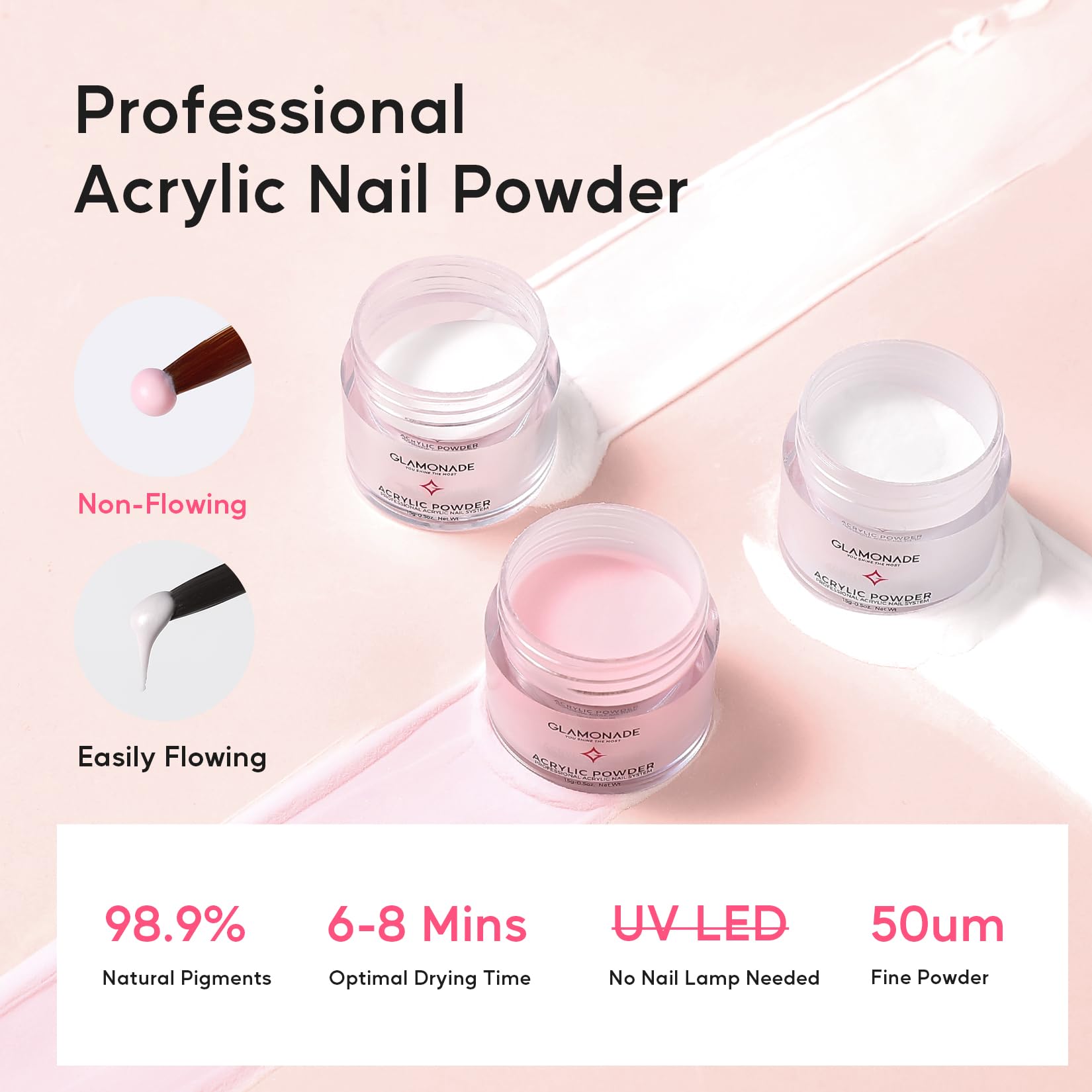 Glamonade acrylic nail tips box provides ready-to-use extensions