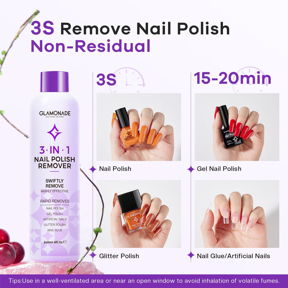 Glamonade nail buffer block creates smooth, finished nails post removal.