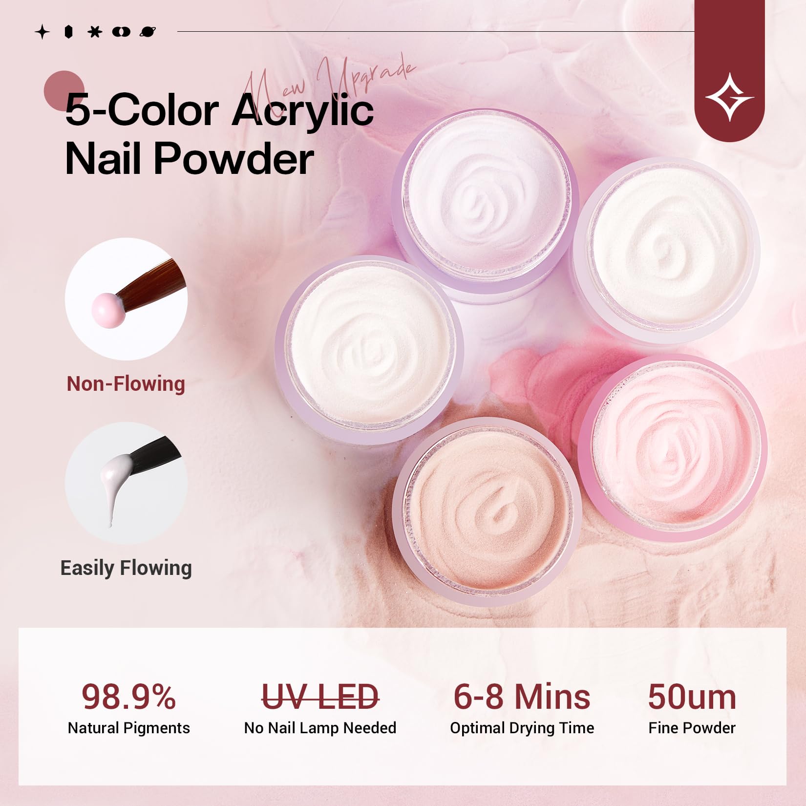 Glamonade nail kit clear acrylic powder for natural-look extensions