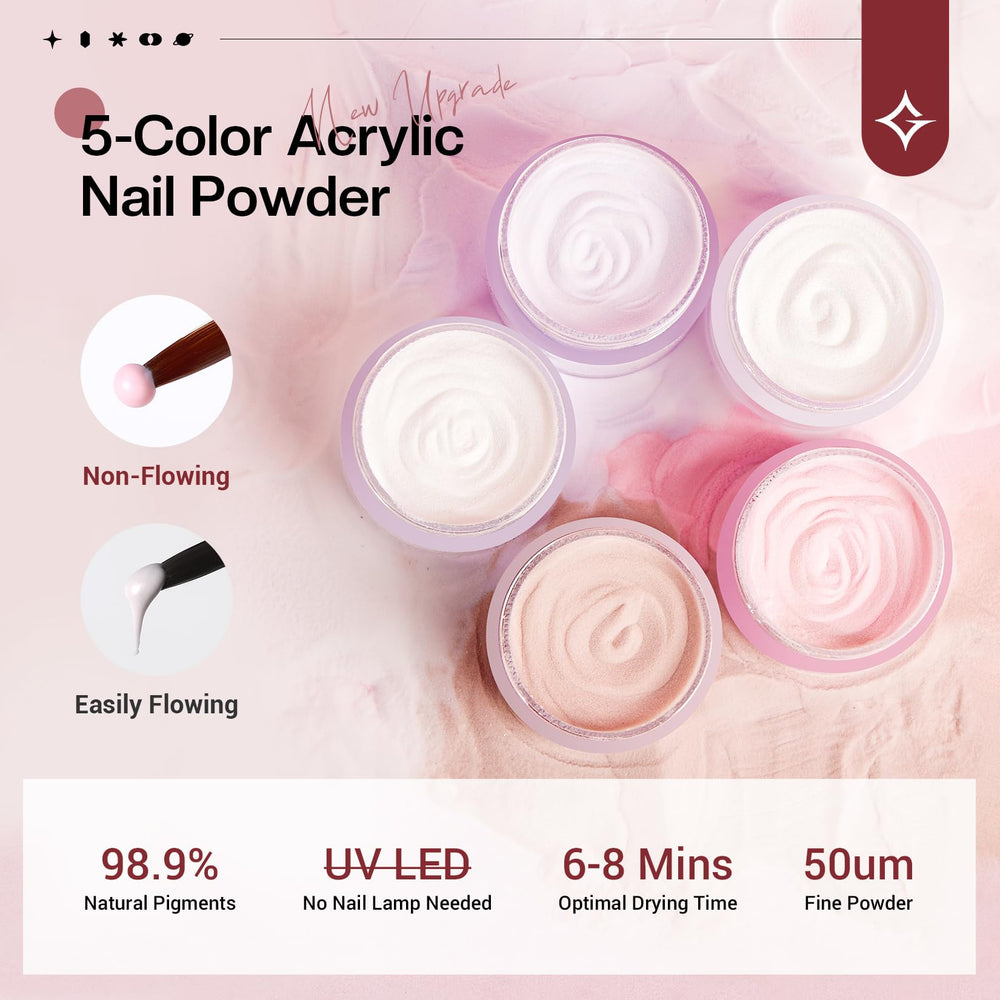 Glamonade nail kit clear acrylic powder for natural-look extensions