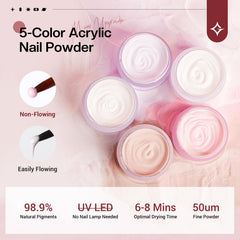 Glamonade nail kit clear acrylic powder for natural-look extensions