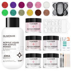 Glamonade nail kit pink acrylic powder for smooth, precise application