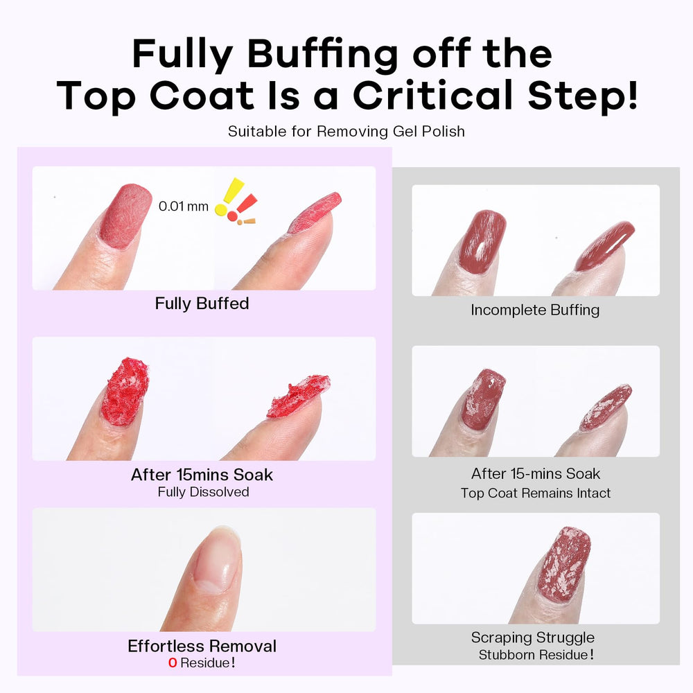 Glamonade nails before-after show shiny, moisturized results after removal.