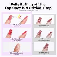 Glamonade nails before-after show shiny, moisturized results after removal.