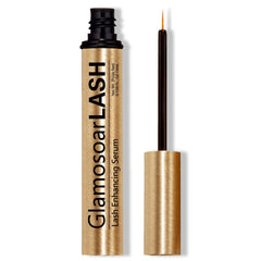 Glamosoar Lash Serum nightly application plan shown beside mirror