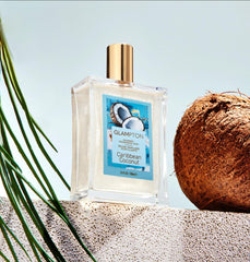 Glampton Caribbean Coconut Shimmer spray-dispense image for easy daily refreshment.