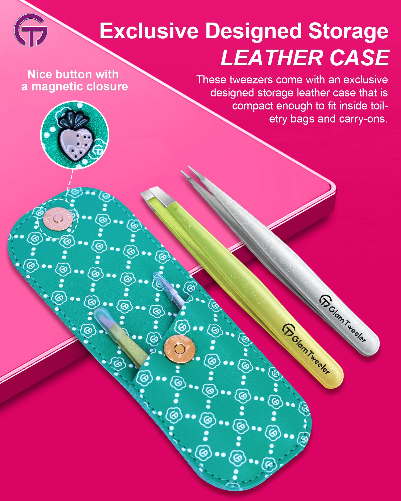 GlamTweeler point tip tweezer for ingrown and fine hairs
