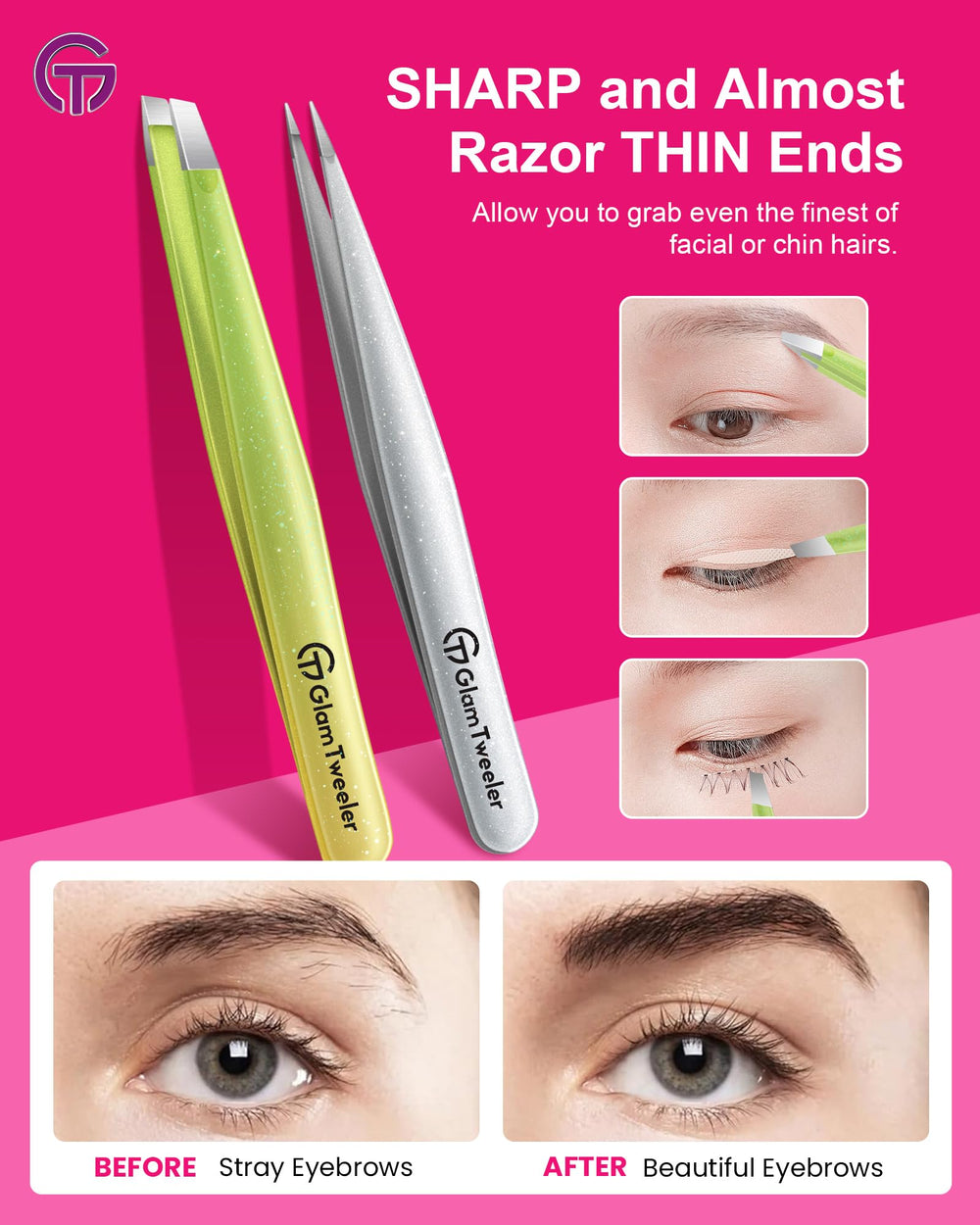GlamTweeler matte stainless steel body for long-lasting use