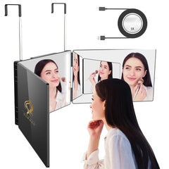GLDDAO three-way mirror main view for precise grooming and makeup checks.