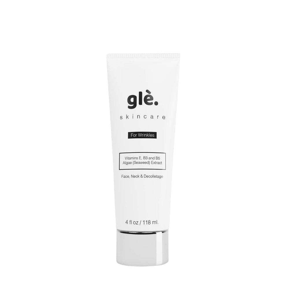 Gle Skincare antiwrinkle jar closeup showing smoothing cream for fine lines