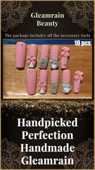 Gleamrain 3D floral pattern nails with eye catching detail