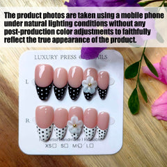 Gleamrain almond nails with three-dimensional floral details