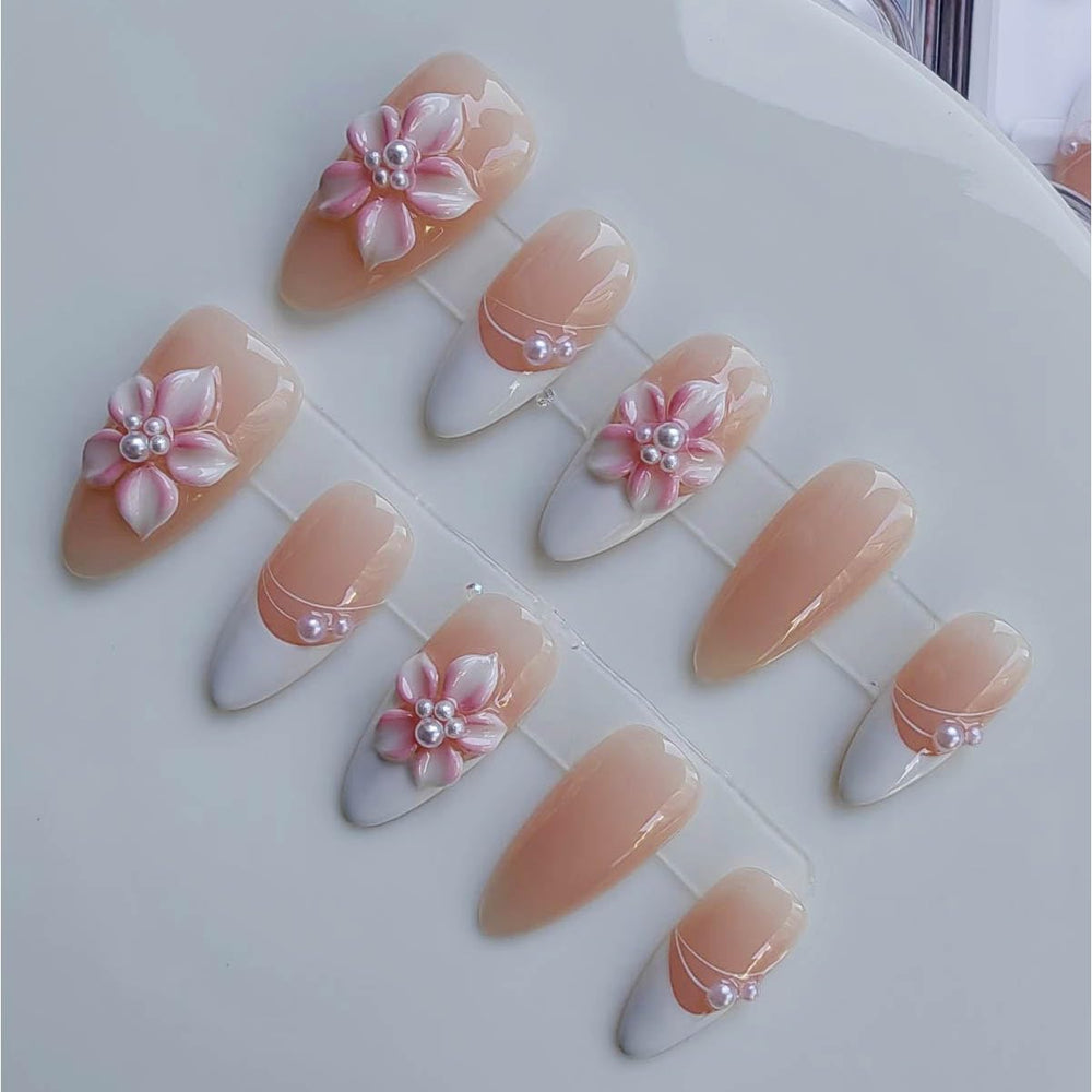 Gleamrain almond press-on nails with almond shape for effortless everyday elegance.