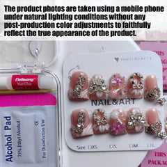 Gleamrain handmade press-on nails with duck shape and 3D flower design