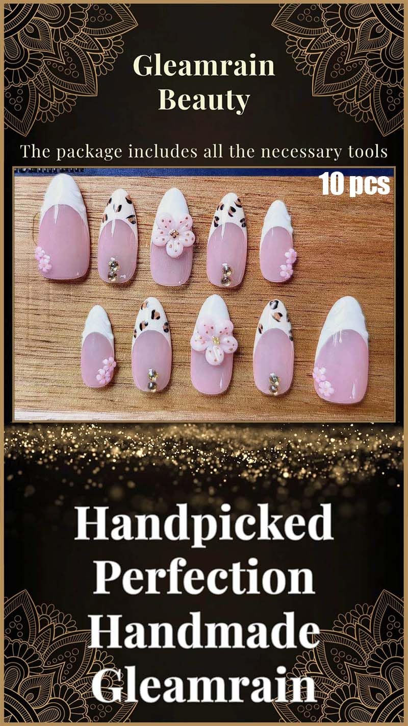 Gleamrain press-on nails ideal for at-home manicure sessions.