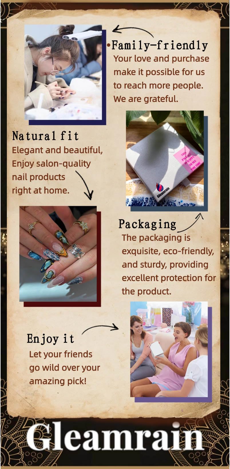 Gleamrain spring-ready pink nails with soft base color