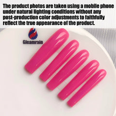 Gleamrain Xxl magenta square nails feature three-dimensional floral patterns for standout style.