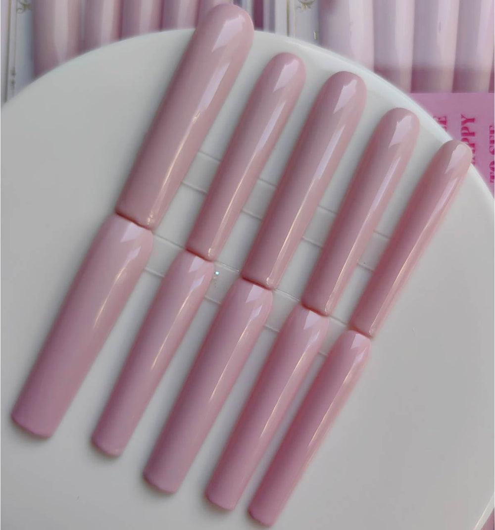 Gleamrain XXL press-on nails with pink floral pattern for elegant everyday wear