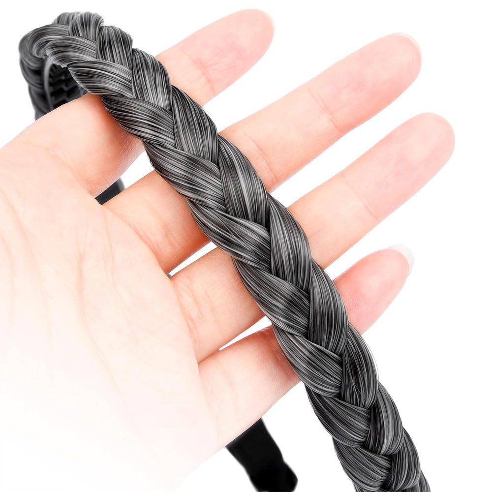Gledola braided-headband-head-on showcases natural-looking texture for everyday wear.