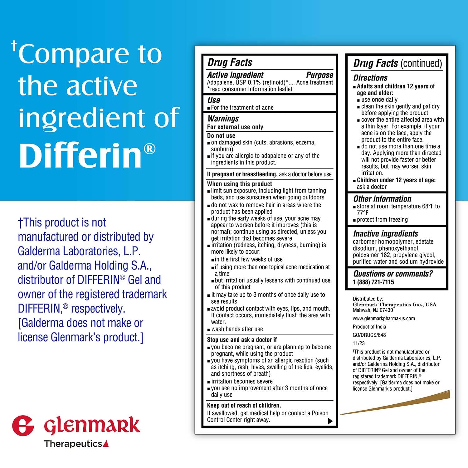 Paraben-free Glenmark Therapeutics acne treatment supports gentle skincare