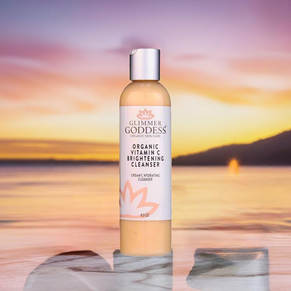 Glimmer Goddess Coconut Oil and Rice Bran Oil closeup for balanced cleansing.