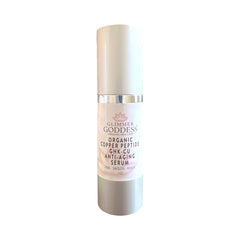 Glimmer Goddess serum bottle highlights premium packaging for easy daily use.