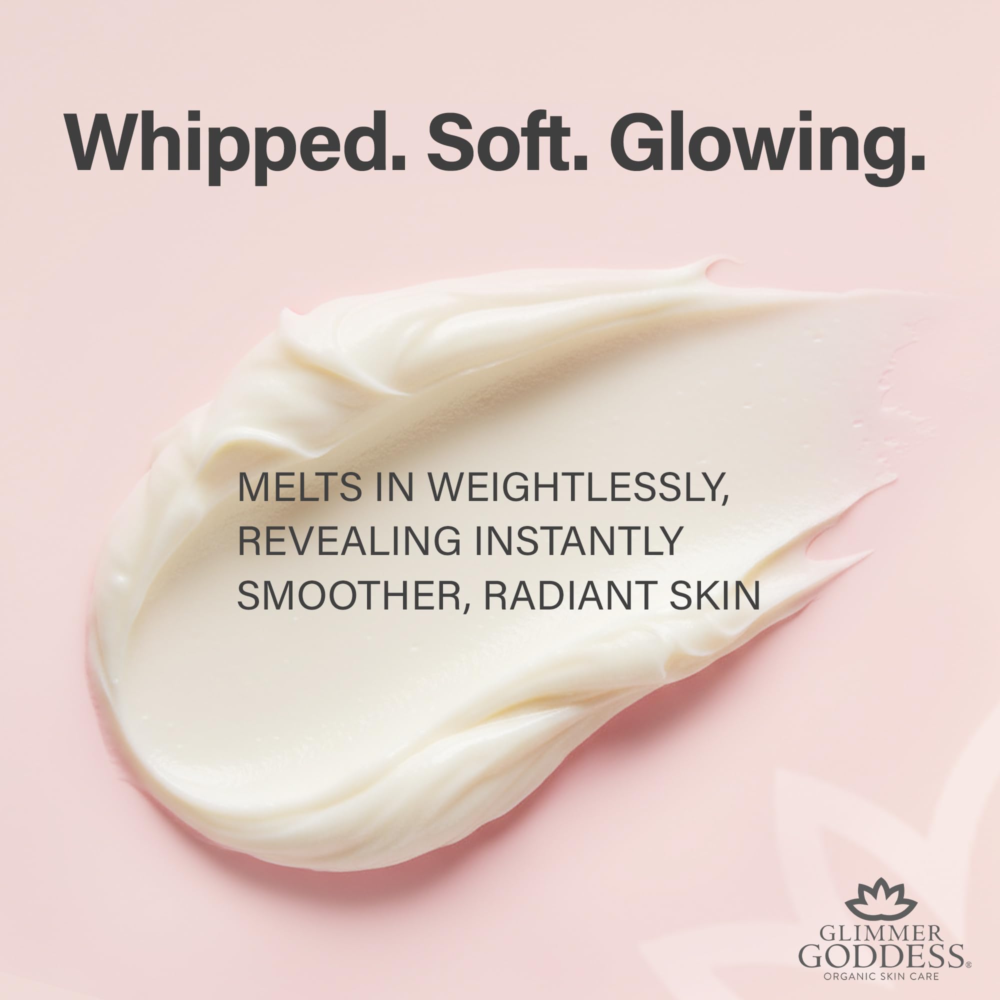 Glimmer Goddess Whipped Body Butter with coconut oil for lasting moisturization