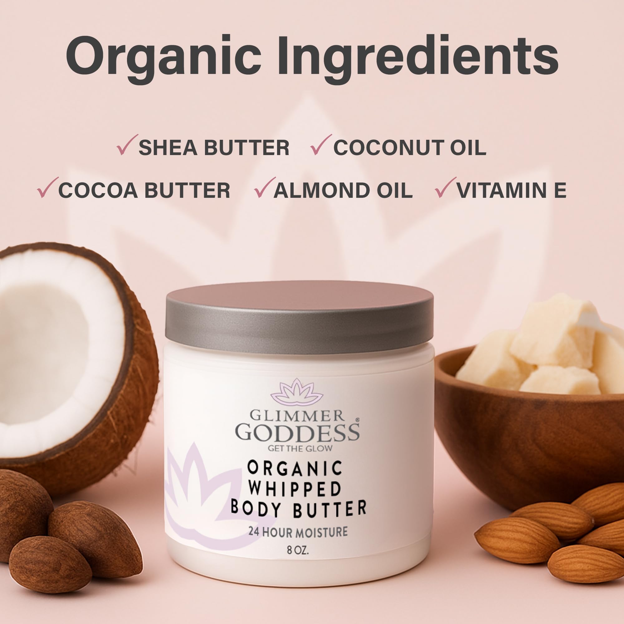 Glimmer Goddess whipped texture in hand demonstrating quick non greasy absorption