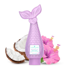 Glimmer Wish Mermaid Kids Body Wash bottle front label, tropical scent, gentle cleansing.